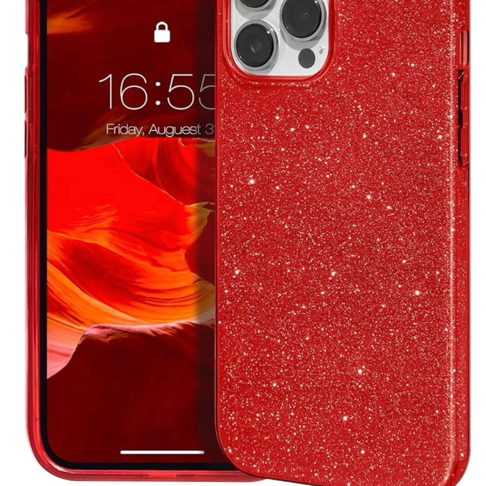 iPhone 15 Pro Max Case - Ruby Red Sparkle